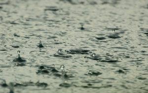 pluie dans l'eau